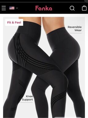 Fanka Women's Black Reversible High-Waist Leggings